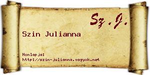 Szin Julianna névjegykártya