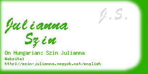 julianna szin business card